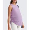 image:imageG4Free Lyocell Ruch Side Maternity Tank Top Crew Neck Sleeveless Loose Fit Pregnancy Yoga ShirtsLight Purple