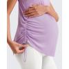 image:imageG4Free Lyocell Ruch Side Maternity Tank Top Crew Neck Sleeveless Loose Fit Pregnancy Yoga ShirtsLight Purple