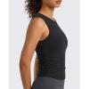 image:imageG4Free BareFeel Workout Yoga Tank Tops Ruched Sleeveless Athletic Tanks High Neck Pilates TopBlack