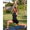 image:imageG4Free BareFeel Workout Yoga Tank Tops Ruched Sleeveless Athletic Tanks High Neck Pilates TopBlack