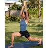 image:imageG4Free BareFeel Workout Yoga Tank Tops Ruched Sleeveless Athletic Tanks High Neck Pilates TopDusty Blue