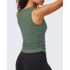 image:imageG4Free BareFeel Workout Yoga Tank Tops Ruched Sleeveless Athletic Tanks High Neck Pilates TopGray Sage