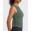 image:imageG4Free BareFeel Workout Yoga Tank Tops Ruched Sleeveless Athletic Tanks High Neck Pilates TopGray Sage
