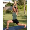 image:imageG4Free BareFeel Workout Yoga Tank Tops Ruched Sleeveless Athletic Tanks High Neck Pilates TopGray Sage