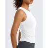image:imageG4Free BareFeel Workout Yoga Tank Tops Ruched Sleeveless Athletic Tanks High Neck Pilates TopPure White