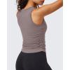 image:imageG4Free BareFeel Workout Yoga Tank Tops Ruched Sleeveless Athletic Tanks High Neck Pilates TopTaupe