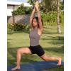 image:imageG4Free BareFeel Workout Yoga Tank Tops Ruched Sleeveless Athletic Tanks High Neck Pilates TopTaupe
