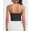 image:imageG4Free Ribbed Halter Crop Tank Tops Going Out Camisoles Backless Button Slim Fit Cropped Cami TopBlack