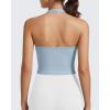 image:imageG4Free Ribbed Halter Crop Tank Tops Going Out Camisoles Backless Button Slim Fit Cropped Cami TopBlue Willow