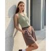 image:imageG4Free Ribbed Halter Crop Tank Tops Going Out Camisoles Backless Button Slim Fit Cropped Cami TopGray Olive