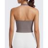 image:imageG4Free Ribbed Halter Crop Tank Tops Going Out Camisoles Backless Button Slim Fit Cropped Cami TopTaupe