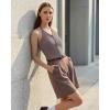 image:imageG4Free Ribbed Halter Crop Tank Tops Going Out Camisoles Backless Button Slim Fit Cropped Cami TopTaupe