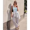 image:imageG4Free Ribbed Henley Button Tank Top Cropped Yoga Going Out Tanks Square Neck Sleeveless Crop TopsBlue Willow