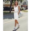 image:imageG4Free Ribbed Henley Button Tank Top Cropped Yoga Going Out Tanks Square Neck Sleeveless Crop TopsPure White