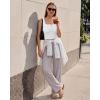 image:imageG4Free Ribbed Henley Button Tank Top Cropped Yoga Going Out Tanks Square Neck Sleeveless Crop TopsPure White
