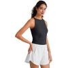 image:imageG4Free Skimetic Workout Boat Neck Tank Top Running Athletic Tanks UPF 50 Ruched Yoga Pilates Tops Slim FitBlack