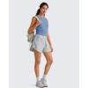image:imageG4Free Skimetic Workout Boat Neck Tank Top Running Athletic Tanks UPF 50 Ruched Yoga Pilates Tops Slim FitDusty Blue