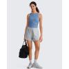 image:imageG4Free Skimetic Workout Boat Neck Tank Top Running Athletic Tanks UPF 50 Ruched Yoga Pilates Tops Slim FitDusty Blue