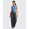 image:imageG4Free Skimetic Workout Boat Neck Tank Top Running Athletic Tanks UPF 50 Ruched Yoga Pilates Tops Slim FitDusty Blue