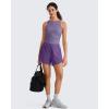 image:imageG4Free Skimetic Workout Boat Neck Tank Top Running Athletic Tanks UPF 50 Ruched Yoga Pilates Tops Slim FitGray Purple