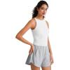 image:imageG4Free Skimetic Workout Boat Neck Tank Top Running Athletic Tanks UPF 50 Ruched Yoga Pilates Tops Slim FitWhite