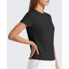 image:imageG4Free Soft Lyocell Crew Neck Workout Tops for Women Hip Length  Relaxed Fit Casual Shorts Sleeve T ShirtsBlack