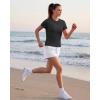 image:imageG4Free Soft Lyocell Crew Neck Workout Tops for Women Hip Length  Relaxed Fit Casual Shorts Sleeve T ShirtsBlack
