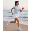image:imageG4Free Soft Lyocell Crew Neck Workout Tops for Women Hip Length  Relaxed Fit Casual Shorts Sleeve T ShirtsLight Denim