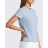 image:imageG4Free Soft Lyocell Crew Neck Workout Tops for Women Hip Length  Relaxed Fit Casual Shorts Sleeve T ShirtsLight Denim