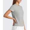 image:imageG4Free Soft Lyocell Crew Neck Workout Tops for Women Hip Length  Relaxed Fit Casual Shorts Sleeve T ShirtsLight Gray