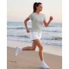 image:imageG4Free Soft Lyocell Crew Neck Workout Tops for Women Hip Length  Relaxed Fit Casual Shorts Sleeve T ShirtsLight Gray
