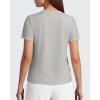 image:imageG4Free Soft Lyocell Crew Neck Workout Tops for Women Hip Length  Relaxed Fit Casual Shorts Sleeve T ShirtsLight Gray