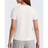 image:imageG4Free Soft Lyocell Crew Neck Workout Tops for Women Hip Length  Relaxed Fit Casual Shorts Sleeve T ShirtsPure White