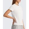 image:imageG4Free Soft Lyocell Crew Neck Workout Tops for Women Hip Length  Relaxed Fit Casual Shorts Sleeve T ShirtsPure White