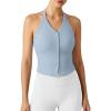image:imageG4Free Ribbed Halter Crop Tank Tops Going Out Camisoles Backless Button Slim Fit Cropped Cami TopBlue Willow