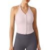 image:imageG4Free Ribbed Halter Crop Tank Tops Going Out Camisoles Backless Button Slim Fit Cropped Cami TopBlush