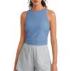 image:imageG4Free Skimetic Workout Boat Neck Tank Top Running Athletic Tanks UPF 50 Ruched Yoga Pilates Tops Slim FitDusty Blue