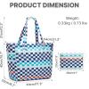 image:imageG4Free Beach Bag Waterproof Sandproof Large Foldable Beach Tote with Zipper for Women Pool Travel Swim Grocery Tote BagsBlue Red Checkered