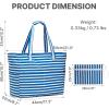 image:imageG4Free Beach Bag Waterproof Sandproof Large Foldable Beach Tote with Zipper for Women Pool Travel Swim Grocery Tote BagsBlue Strip
