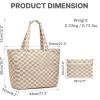 image:imageG4Free Beach Bag Waterproof Sandproof Large Foldable Beach Tote with Zipper for Women Pool Travel Swim Grocery Tote BagsBrown Checkered