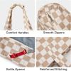 image:imageG4Free Beach Bag Waterproof Sandproof Large Foldable Beach Tote with Zipper for Women Pool Travel Swim Grocery Tote BagsBrown Checkered