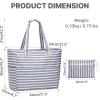 image:imageG4Free Beach Bag Waterproof Sandproof Large Foldable Beach Tote with Zipper for Women Pool Travel Swim Grocery Tote BagsGray Strip