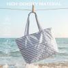 image:imageG4Free Beach Bag Waterproof Sandproof Large Foldable Beach Tote with Zipper for Women Pool Travel Swim Grocery Tote BagsGray Strip