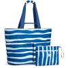 image:imageG4Free Beach Bags for Women Sandproof Foldable Beach Bag Tote with Waterproof Compartment Pool TravelBlue Ripple