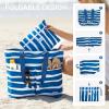 image:imageG4Free Beach Bags for Women Sandproof Foldable Beach Bag Tote with Waterproof Compartment Pool TravelBlue Ripple