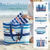 image:imageG4Free Beach Bags for Women Sandproof Foldable Beach Bag Tote with Waterproof Compartment Pool TravelColorful Ripple