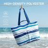 image:imageG4Free Beach Bags for Women Sandproof Foldable Beach Bag Tote with Waterproof Compartment Pool TravelColorful Ripple