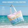 image:imageG4Free Beach Bags for Women Sandproof Foldable Beach Bag Tote with Waterproof Compartment Pool TravelRainbow Ripple