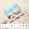 image:imageG4Free Beach Bags for Women Sandproof Foldable Beach Bag Tote with Waterproof Compartment Pool TravelRainbow Ripple
