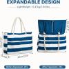 image:imageG4Free Canvas Beach Bag Waterproof Sandproof Large Beach Tote Bags for Women Pool Swim Travel GroceryBlue